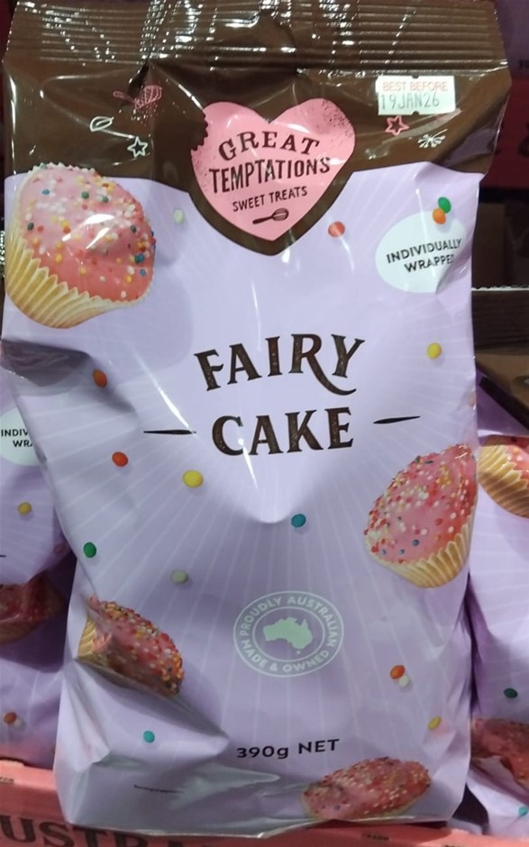 3 x Bags of GREAT TEMPTATIONS Fairy Cake, 390G Net, 15 Individually Wrapped