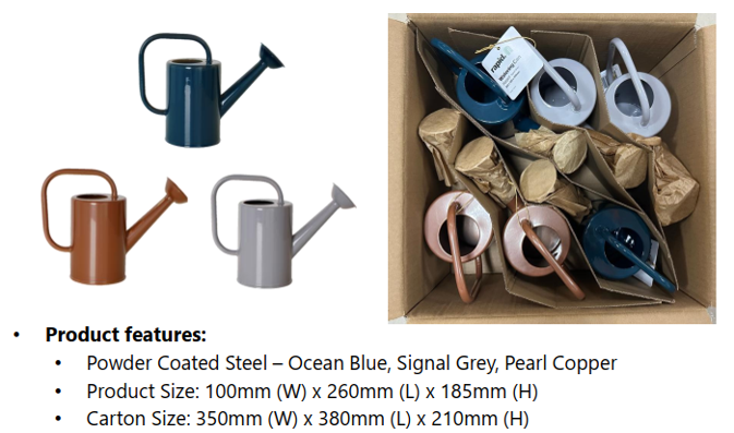 Harper Mixed Colour Watering Cans - Quantity Pack of 16