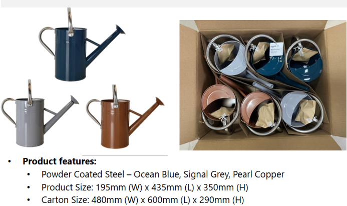 Cedar Mixed Colour Watering Cans - Quantity Pack of 18