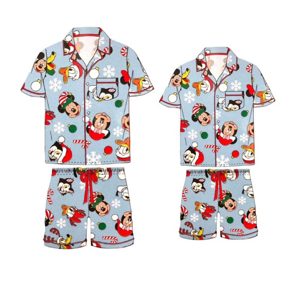 2 x DISNEY Christmas PJ Sets, Men's & Women's, Size M, Mickey (Blue). Buye