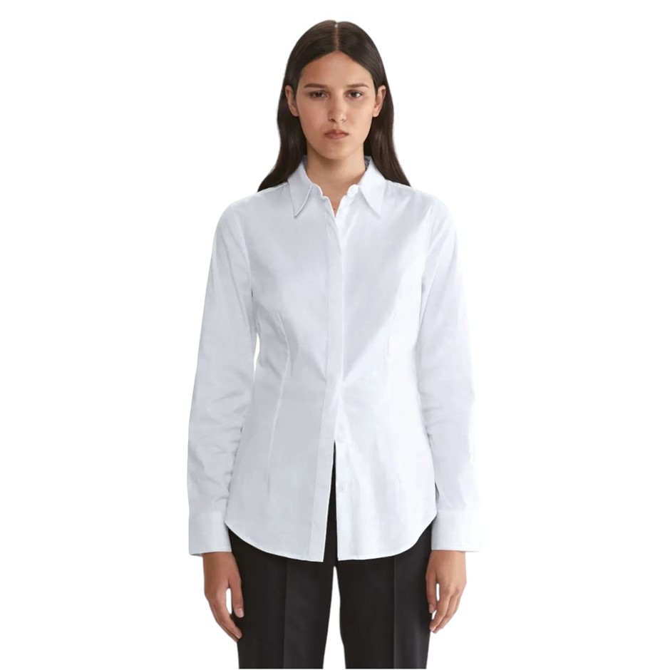 2 x SABA Women's Piper Fitted Shirt, Size 10, 80% Cotton, White, AG23900.