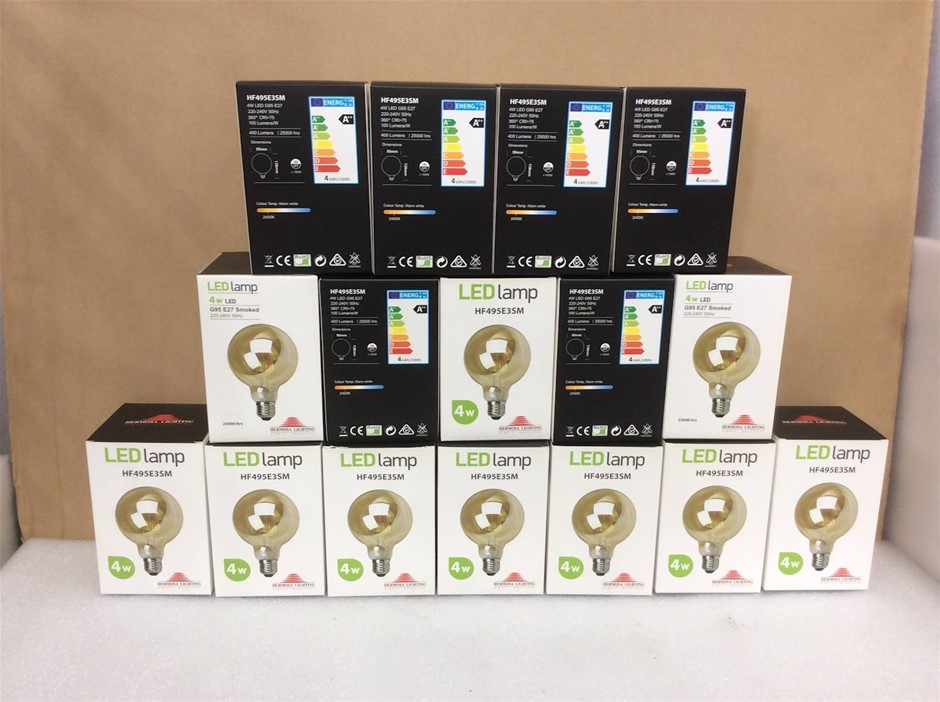 Hermosa Lighting HF495E3SM 4W LED G95 E27 Smoked LED Lamp (Lot of 16)