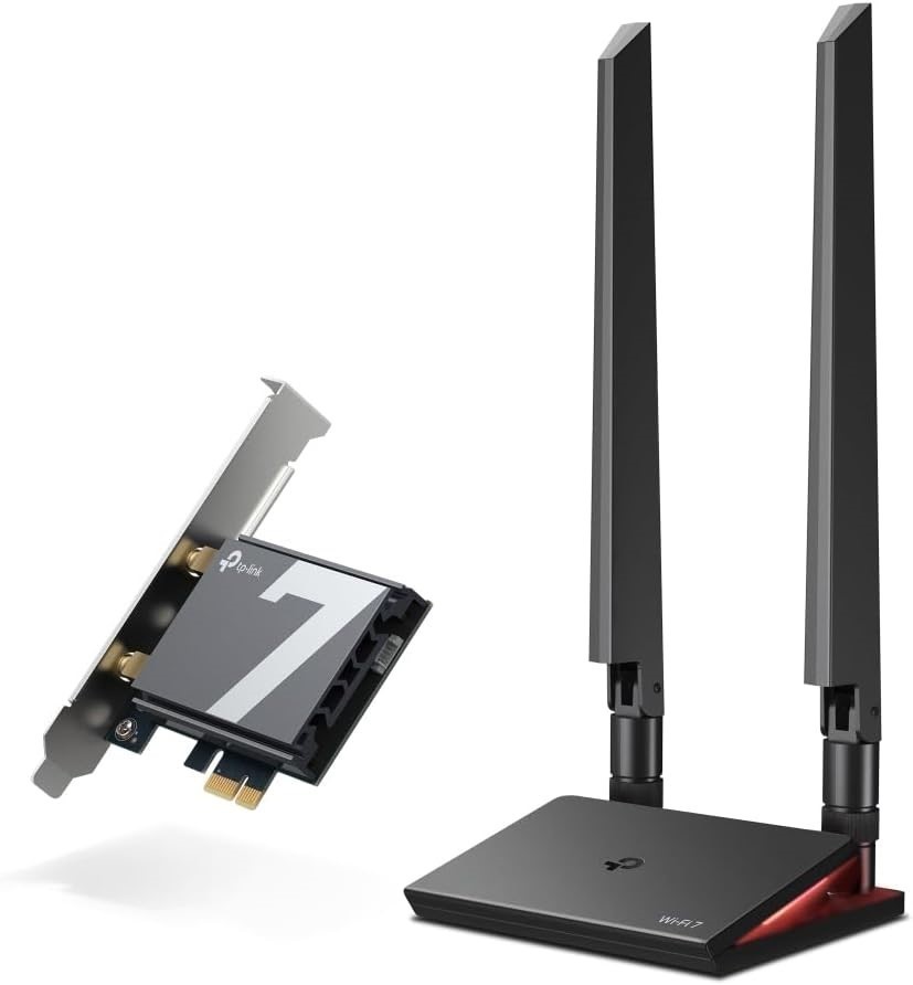 TP-LINK BE9300 Wi-Fi 7 Bluetooth 5.4 PCIe Adapter, Tri-Band, 6GHz, 320 MHz,