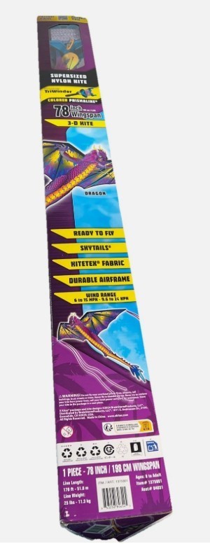 X-Kite DRAGON Supersized 3-D Nylon Kite 78” Wingspan.