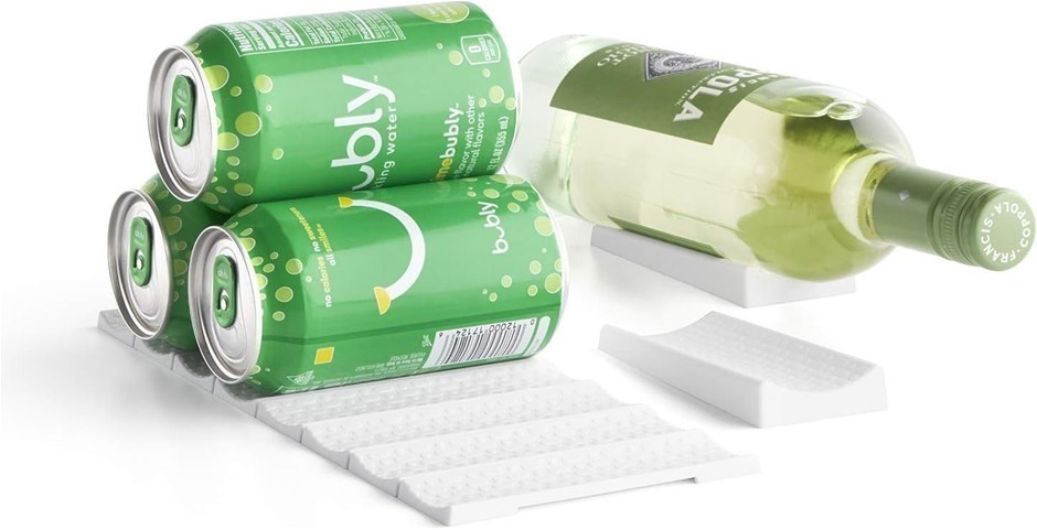 2 x YOUCOPIA Can & Bottle Stackers FridgeView, 16pc Set, White.