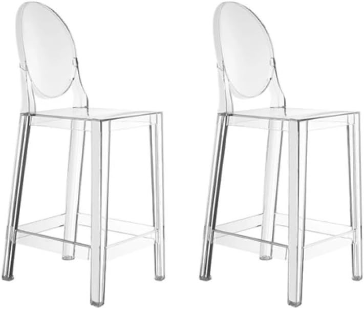 MATT BLATT Set of 2 Victoria Ghost Stools Replica (Clear, 65cm). NB: Only 1