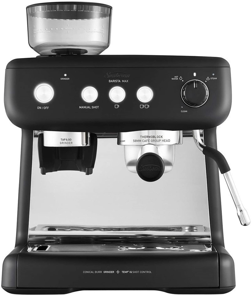SUNBEAM Barista Max Coffee Machine, 15 Bar Italian Pump, Integrated Bean Gr