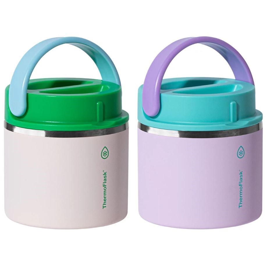 THERMOFLASK Insulated Food Jar, Cream & Purple, 590ml.