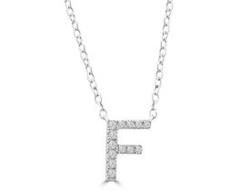9K WHITE GOLD 'F' 0.06 HI I1 DIAMOND NECKLACE 40+5cm