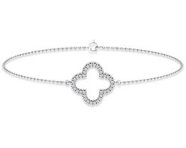 9K WHITE GOLD 0.10ct HI I1 DIAMOND Bracelet 18.5cm