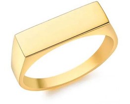 9K Yellow GOLD HLW RECTANGLAR SIGNET RING