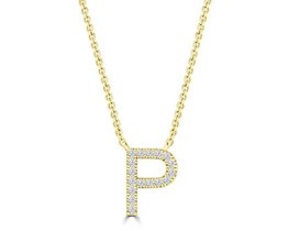 9K YELLOW GOLD 'P' 0.06 HI I1 DIAMOND NECKLACE 40+5cm