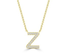 9K YELLOW GOLD 'Z' 0.06 HI I1 DIAMOND NECKLACE 40+5cm