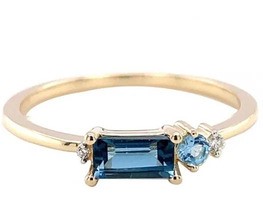 9K Yellow Gold 0.02ct HI SI BRACELET TOPAZ RING