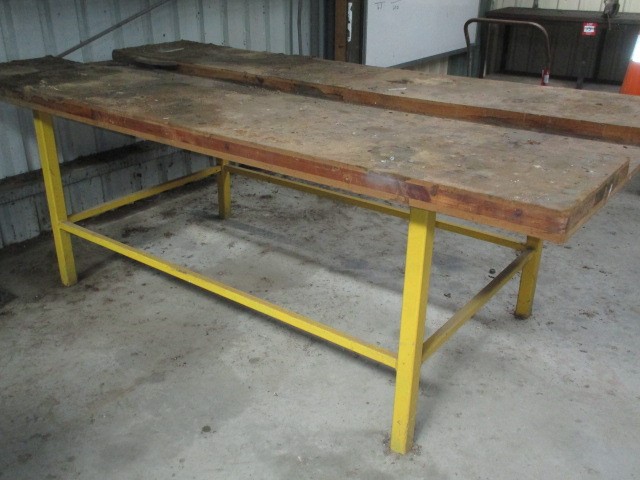 Steel Frame Timber Top Work Bench