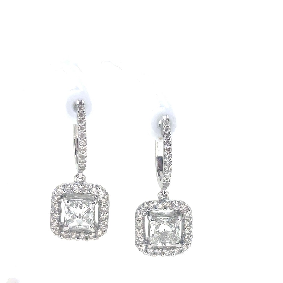 1.02ct Princess Cut H/VS2 Dia w/ GIA Cert.+1.00ct a Princess Cut G/SI2 Dia