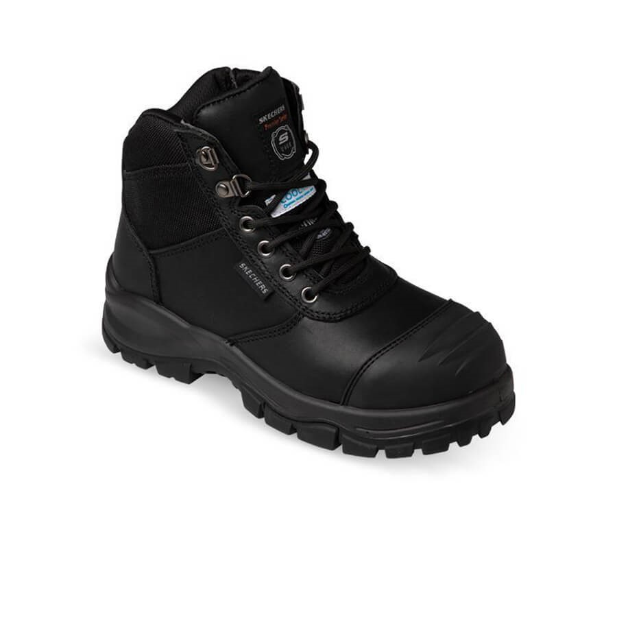 SKECHERS Men's Bol Work Composite Toe Boots, Size US 11.5 / UK 10.5, Black,