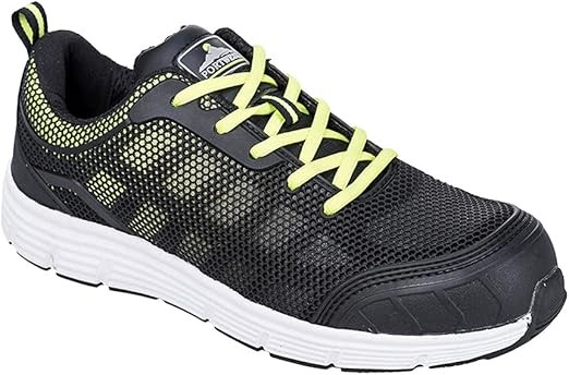 PORTWEST Tove Trainer S1P Shoes, Size US7.5 / EU40, Black/Green, FT15. Buy