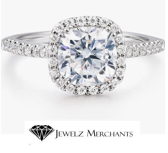 2.0ct GRA Moissanite White Brilliant Cut 925 Sterling Silver Ring-VVS1