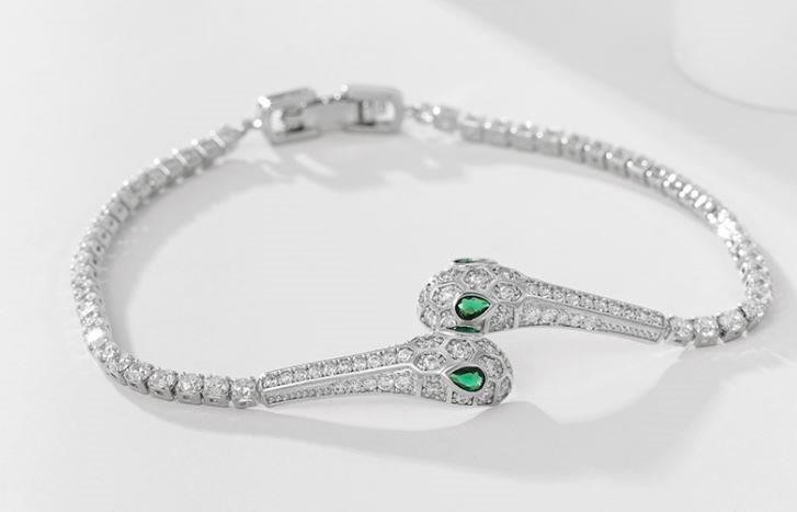 18k white Gold Filled Snake Bracelet stamped(18K)-17.8cm