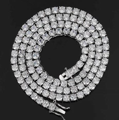 18k white Gold Filled Tennis Chain stamped(18K)-50cm-3mm