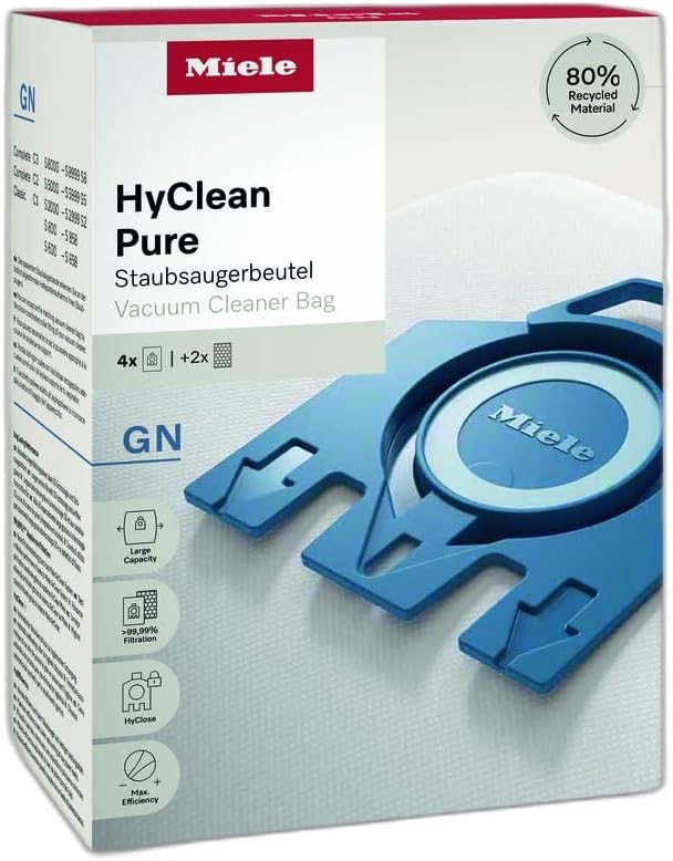 MIELE GN HyClean Pure Vacuum Cleaner Dustbags, Vacuum Bags for Complete C2/