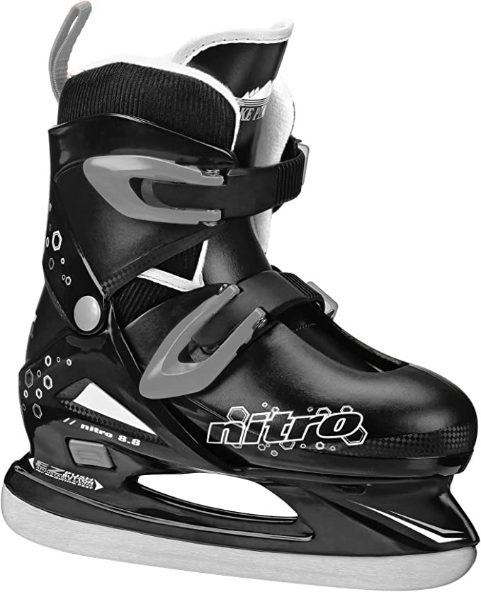 LAKE PLACID Boys Nitro 8.8 Adjustable Ice Skates, Medium, Size 1-4. NB: Dam