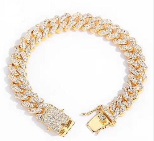 18K Yellow Gold Filled Cuban Bracelet Stamped(18K)-22Cm-Quality Guarantee