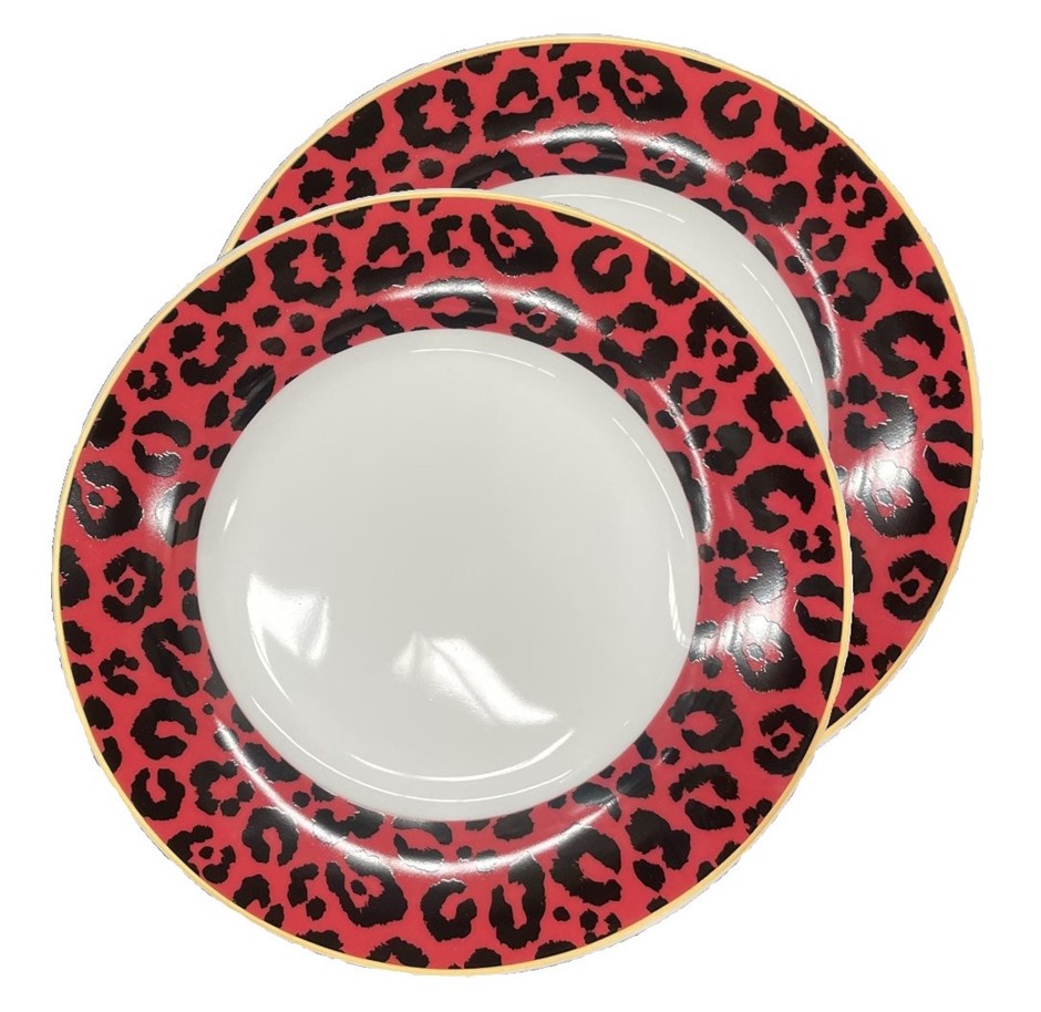 2 x THE HOUSE OF FLORENCE Leopard Edition, Saucer 15.5cm. NB: Not in origin