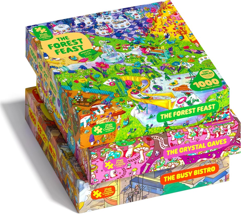 MAGIC PUZZLE COMPANY Magic Puzzles 3-Pack: The Busy Bistro, The Crystal Cav