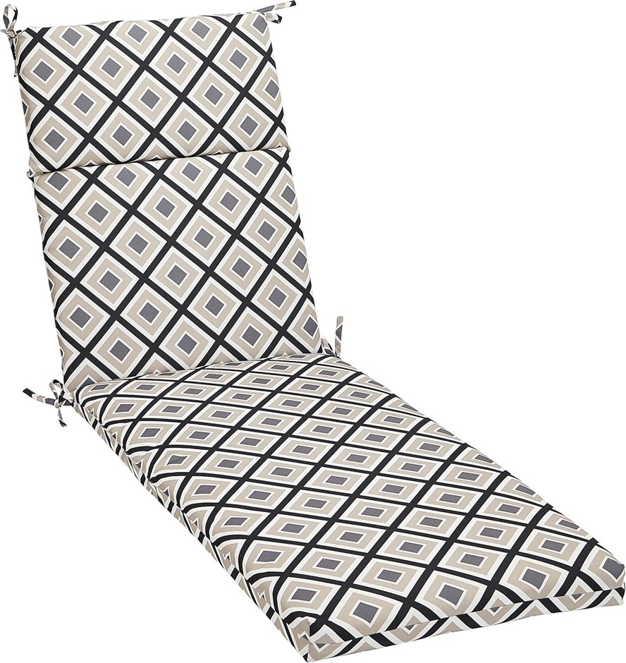 AMAZON BASICS Patio Cushion Lounge Chair Outdoor/Indoor, Black Geo.