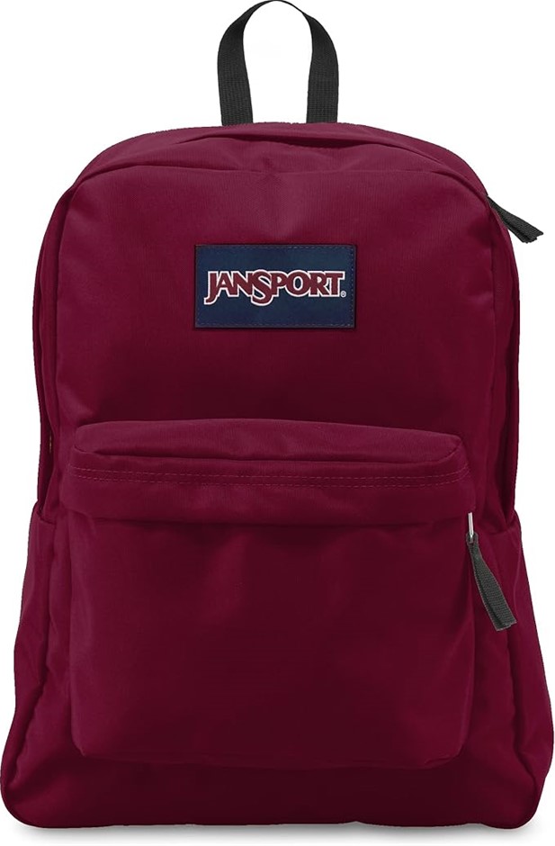 JANSPORT Superbreak Backpack in Russet Red.