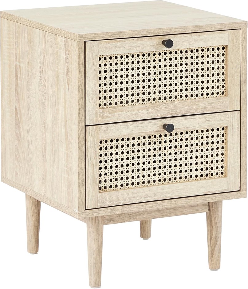 COOPER & CO. Oahu Rattan Bedside Table, Natural, 40cm.