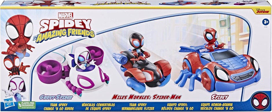 MARVEL Spidey & Amazing Friends 2 in 1 Vehicle Toy for 3Yrs+, 2-IN-1 Vehicl