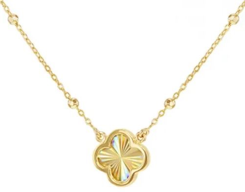 9K YELLOW GOLD RAINBOW PETAL NECKLACE 40-45cm