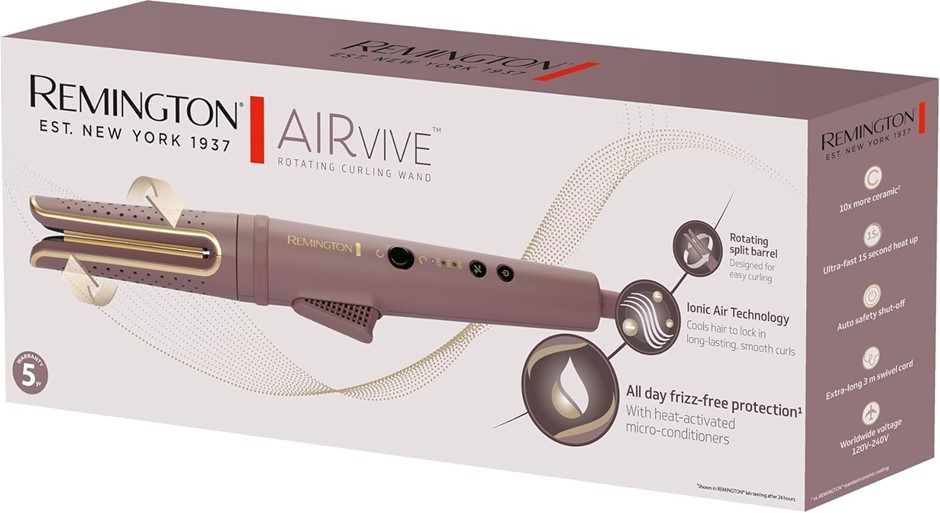 Remington AIRvive™ Rotating Curling Wand, CI8930AU, Ionic Air Technology, C