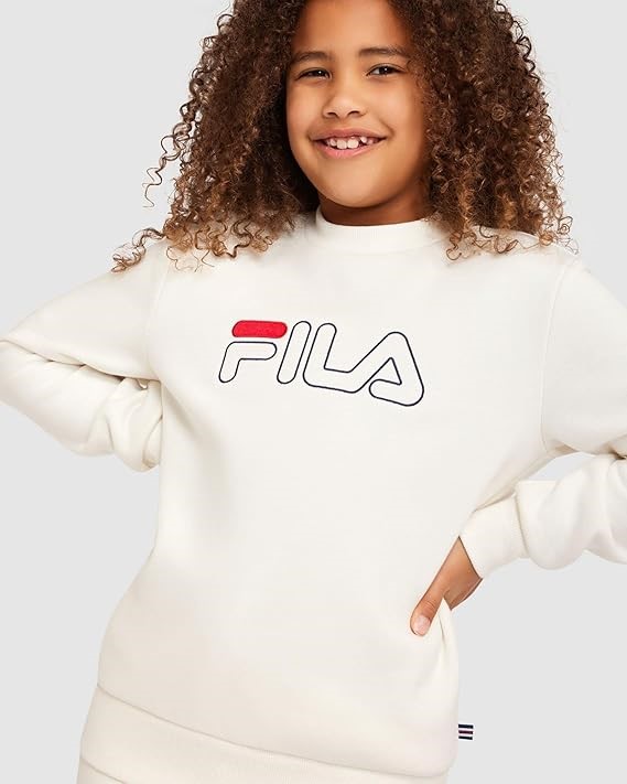 FILA Kid's Classic 2.0 Crew, Arctic White, 10
