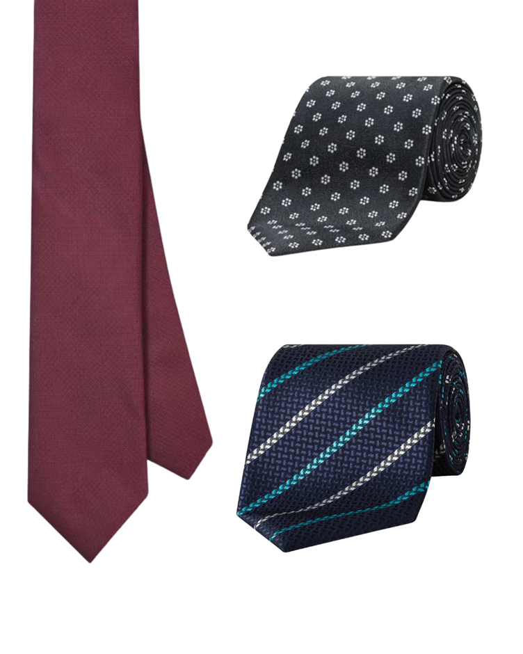 3 x ASSORTED Men's Ties from Van Heusen and David Jones