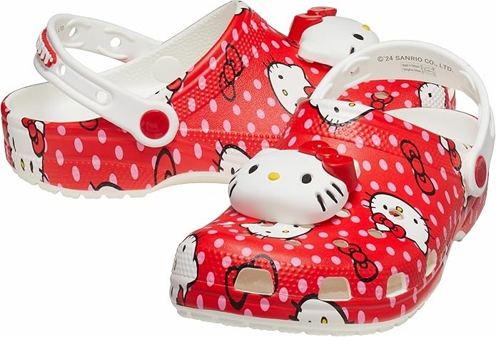 CROCS Unisex Adult Limited Collaboration Clog, Hello Kitty - Red, US M11W13