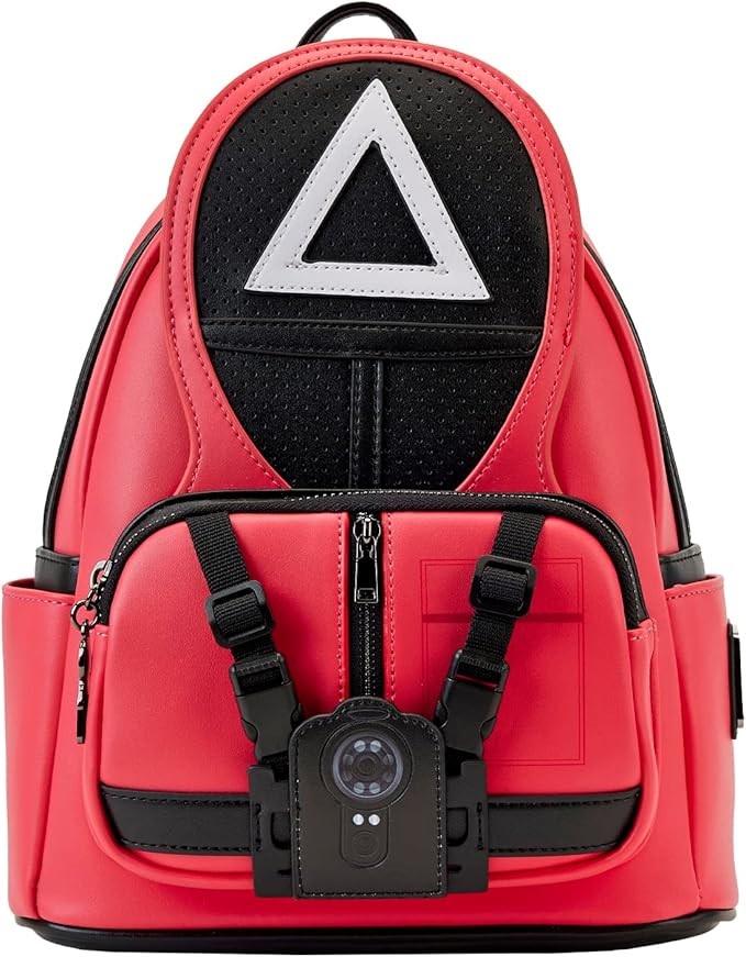 LOUNGEFLY Squid Game Triangle Guard US Exclusive Cosplay Mini Backpack