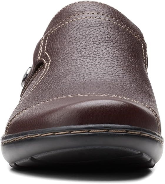 CLARKS Women's Cora Poppy Loafers (Dark Brown Tumbled, 8)