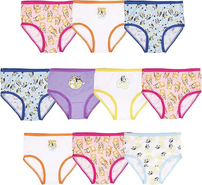 Bluey Girls' Amazon Exclusive Panties and Girlshort with Bingo, Bandit and