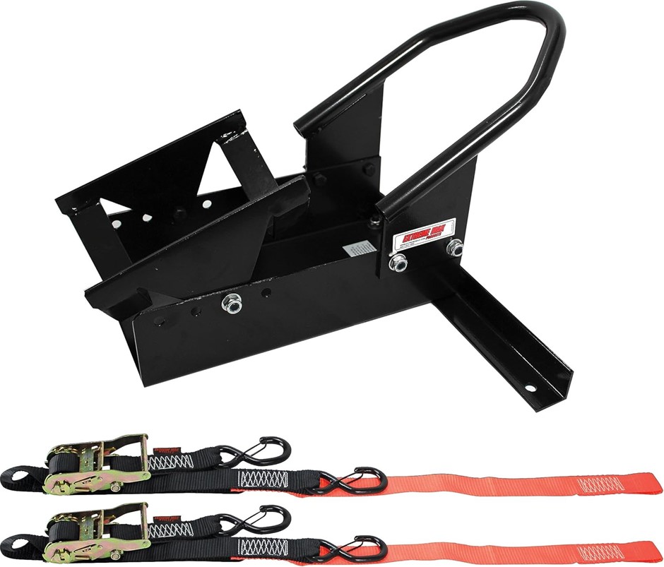 EXTREME MAX 5600.3204 Deluxe Motorcycle Wheel Chock/Tie-Down Kit.