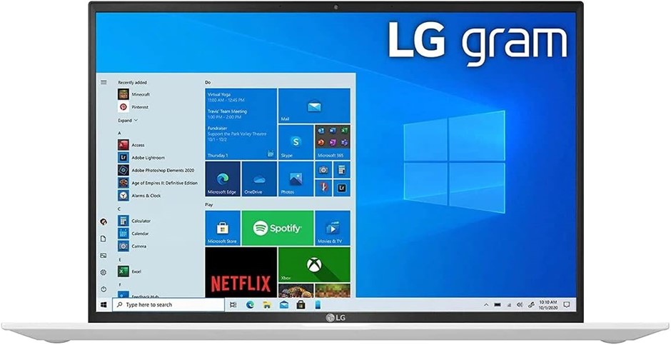 LG gram Ultra-Lightweight (1,190g) Laptop (16Z90P-G.AA54A) 16" (2560x1600)
