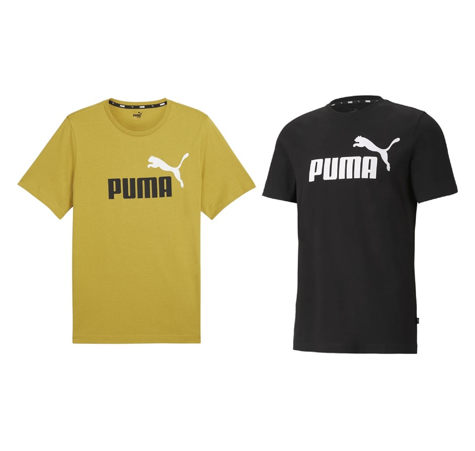 2 x PUMA Men's Tees, Size M, Cotton, Black & Golden Fog, 848847 & 586759.