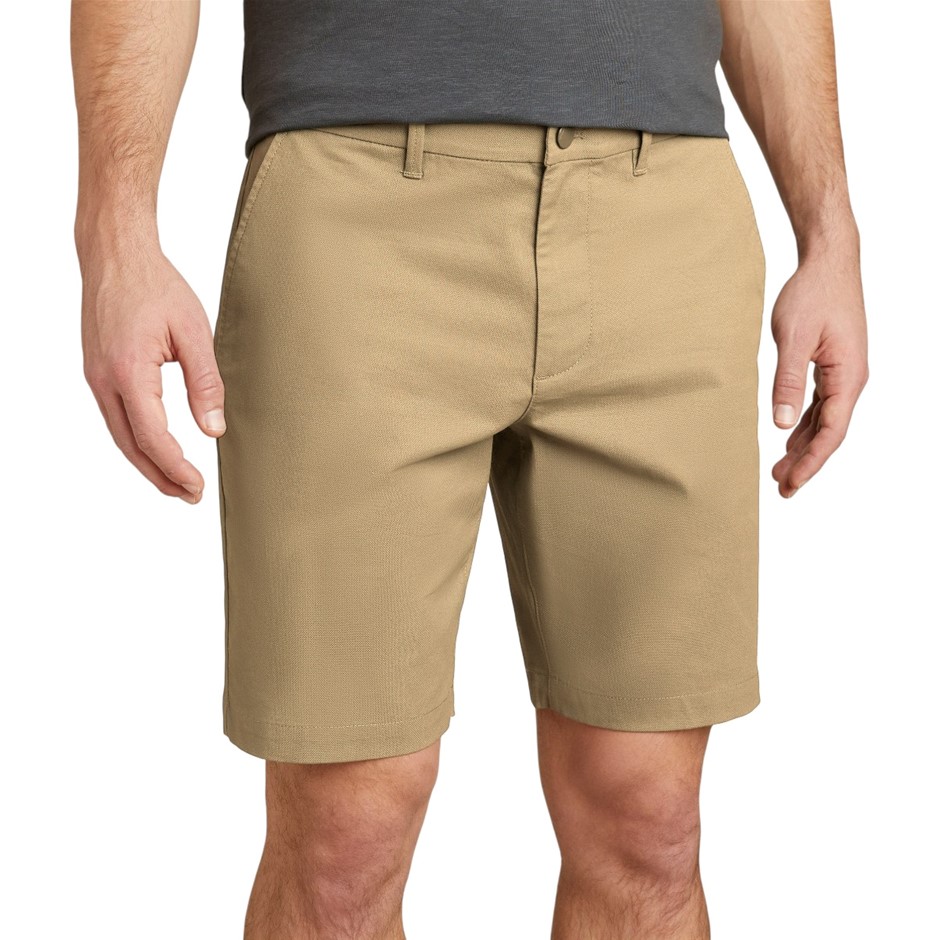 ENGLISH LAUNDRY Men's Flat Front Short, Size 32, 98% Cotton, Tan. Buyers N