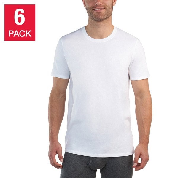 Kirkland Signature Men's Midweight Crew Tee, 6-pack, White, Large Buyers N