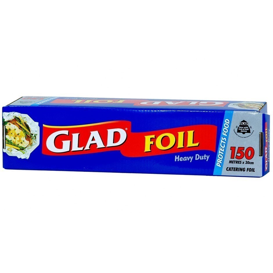 2 x GLAD Foil Heavy Duty, 150m x 30cm. N.B. Not in original packaging.