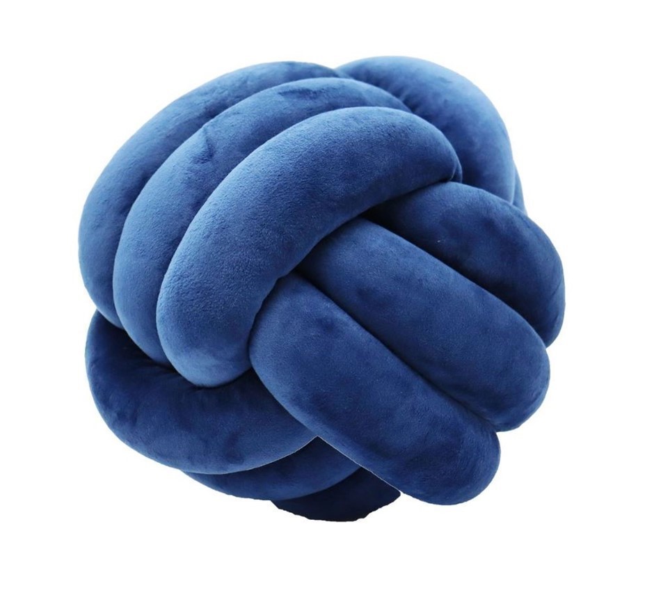 3 x Assorted DREAM ON Knot Pillows, Navy/Grey/Pink.