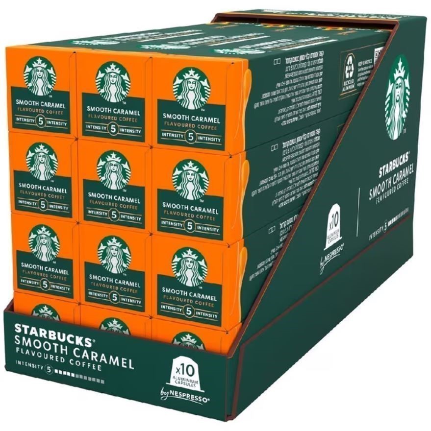 Box of 120pc STARBUCKS Smooth Caramel Flavoured Coffee Capsules. Best Befor